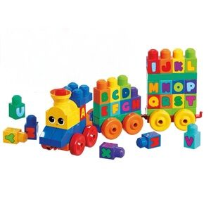 Mega Bloks Rainbow ABC Musical Train Toddler Learning Building Toy